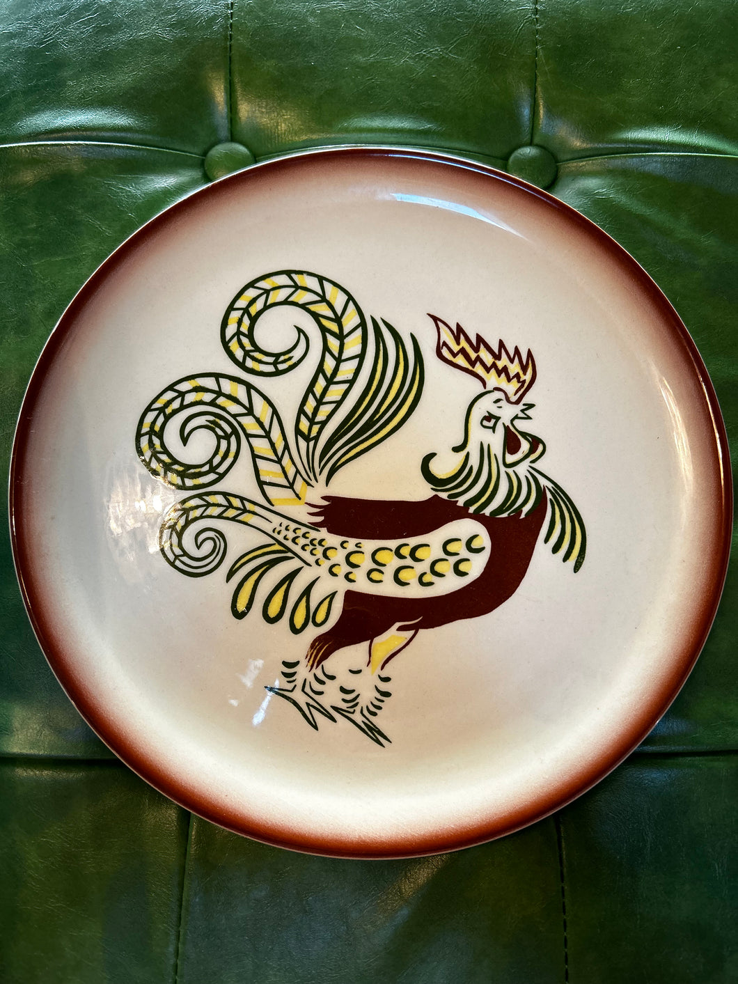 Brock of California Rooster Decorative plate