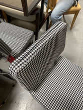 Load image into Gallery viewer, Houndstooth Black and White Chrome Chair
