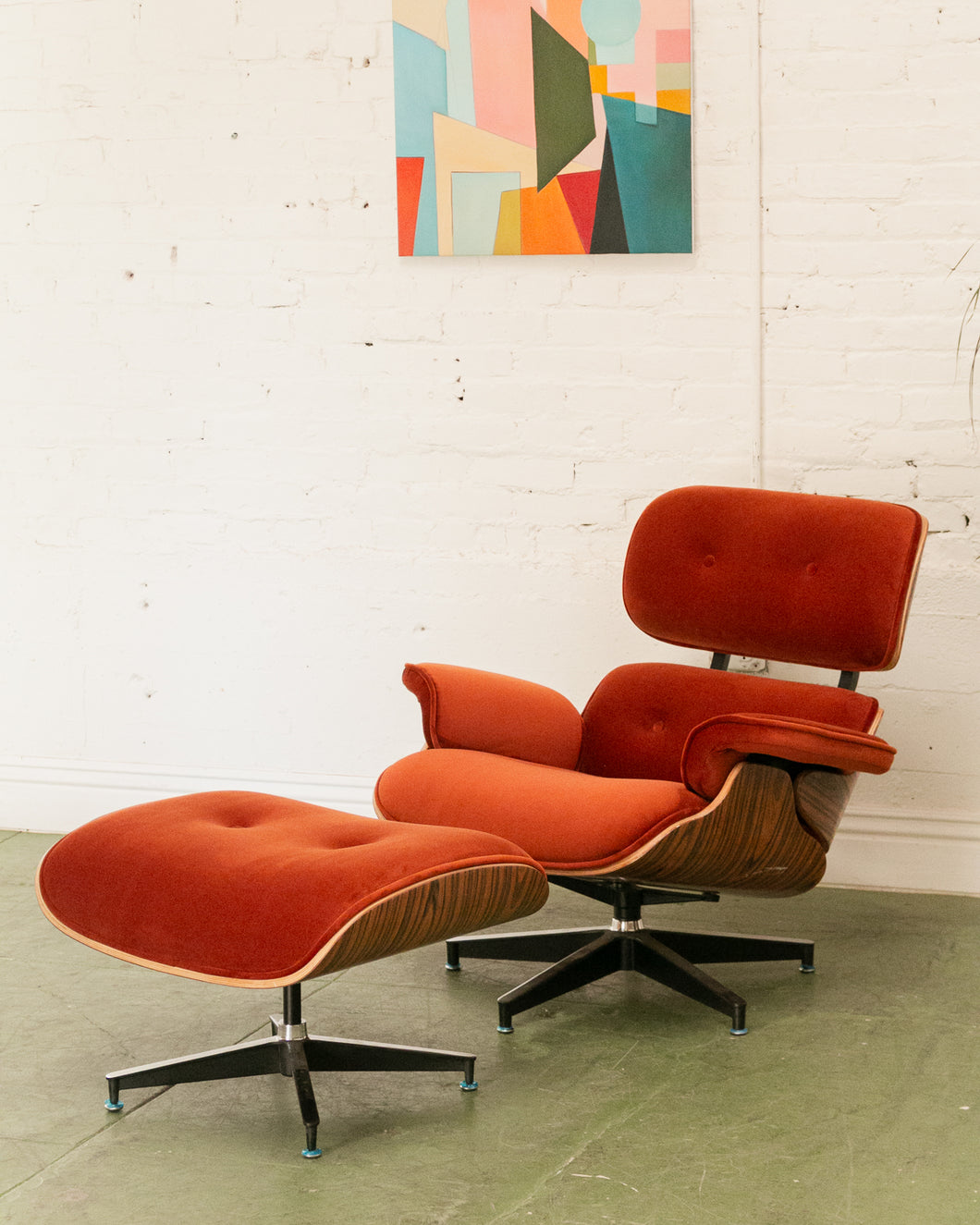 Hacienda Burnt Orange Iconic Chair and Ottoman