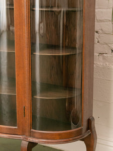 Tiger Wood Antique Curio Cabinet