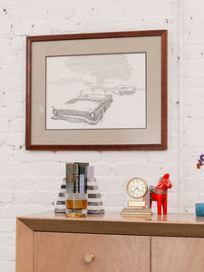 Car Rendering Lithograph Framed and Signed