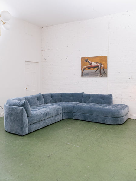 Prima 3 Piece Sectional Sofa in Amici Denim – Sunbeam Vintage