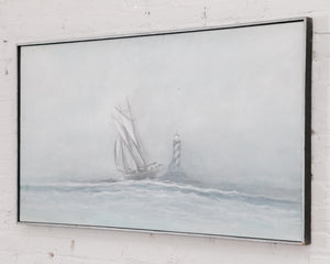 Vintage Moody Nautical Oil Painting