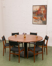 Load image into Gallery viewer, Solid Walnut Round Table with Black Base
