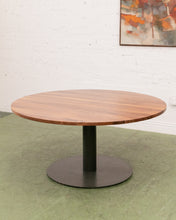 Load image into Gallery viewer, Solid Walnut Round Table with Black Base
