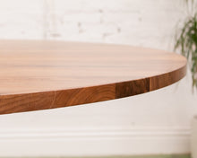 Load image into Gallery viewer, Solid Walnut Round Table with Black Base
