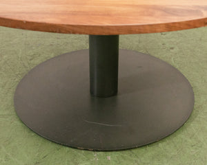 Solid Walnut Round Table with Black Base