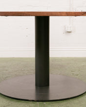 Load image into Gallery viewer, Solid Walnut Round Table with Black Base
