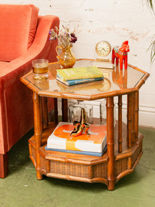 Wicker Vintage End Table