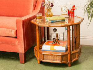 Wicker Vintage End Table