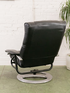 Leather Lounge Chair and Ottoman