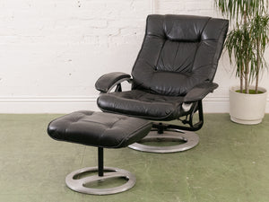 Leather Lounge Chair and Ottoman