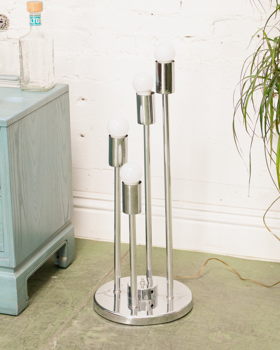 Vintage Chrome 4 Prong Floor Lamp