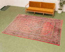 Load image into Gallery viewer, Vintage Persian Rug in Red, Blues and Greens
