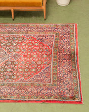 Load image into Gallery viewer, Vintage Persian Rug in Red, Blues and Greens
