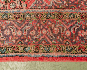 Vintage Persian Rug in Red, Blues and Greens