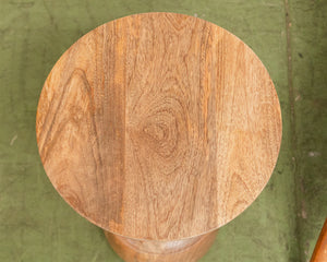 ~12” Round Pedestal Solid Wood