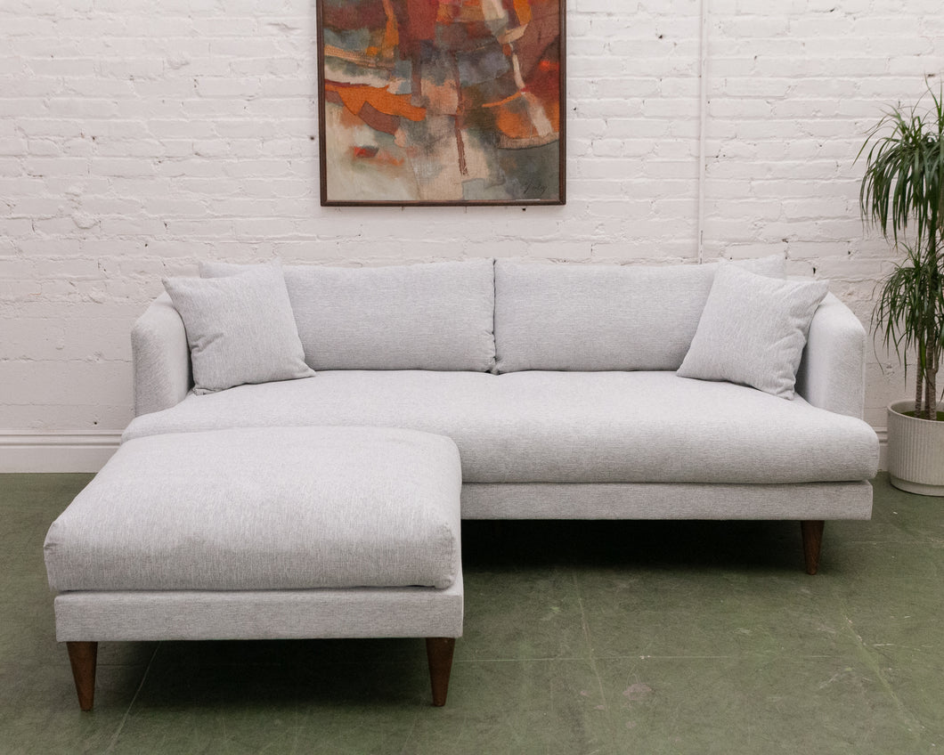 Elisa Sofa with Ottoman in Ivory