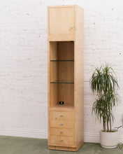 Load image into Gallery viewer, Birds Eye Maple Narrow Display Cabinet with Drawers
