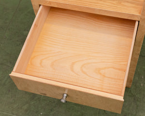 Birds Eye Maple Narrow Display Cabinet with Drawers