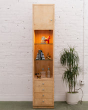 Load image into Gallery viewer, Birds Eye Maple Narrow Display Cabinet with Drawers
