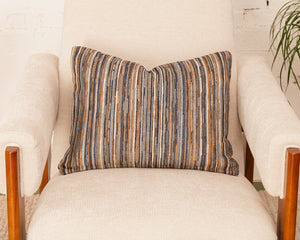 Rectangular Blue Striped Pillow