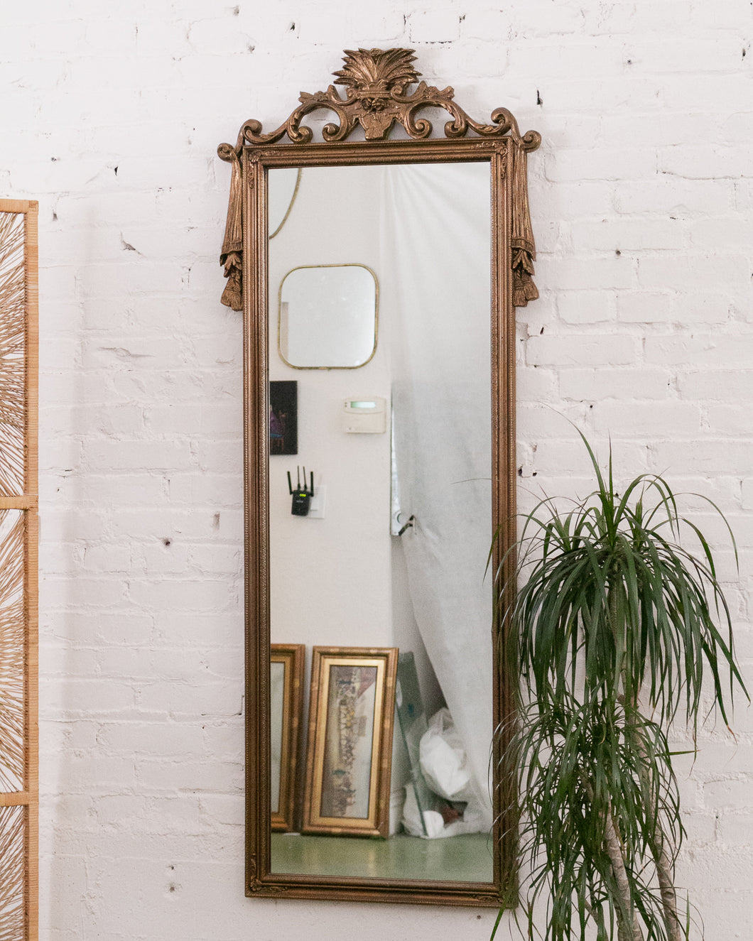 Ornate Gold Floor Mirror