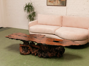 84" Wide Burlwood Coffee Table