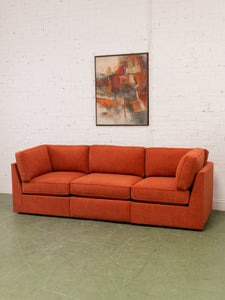 Diana Sectional Sofa in Groove Rust