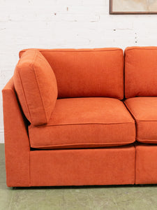 Diana Loveseat Sofa in Groove Rust