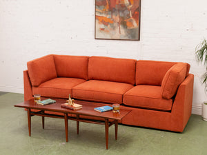 Diana Sectional Sofa in Groove Rust