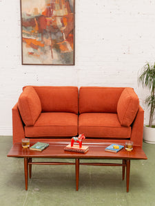 Diana Loveseat Sofa in Groove Rust