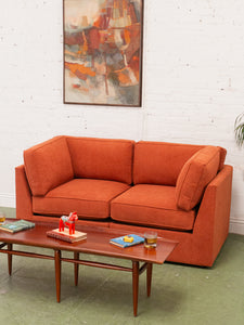 Diana Loveseat Sofa in Groove Rust