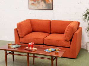 Diana Loveseat Sofa in Groove Rust