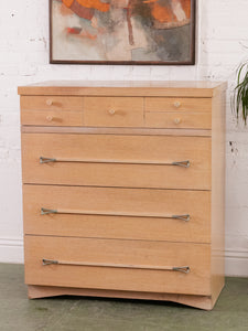 Blonde Mid Century Highboy Dresser