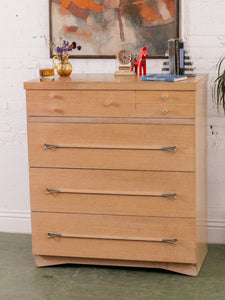 Blonde Mid Century Highboy Dresser