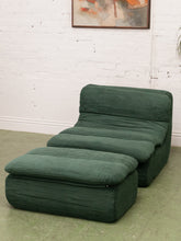 Load image into Gallery viewer, Green Lounger with Ottoman
