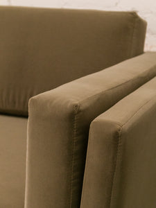 Olive Green Sofa with Trim