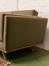 Load image into Gallery viewer, Olive Green Sofa with Trim
