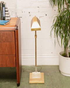 Lucite and Brass Floor Lamp