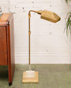 Lucite and Brass Floor Lamp