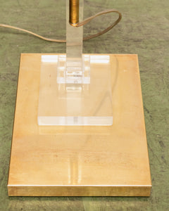 Lucite and Brass Floor Lamp