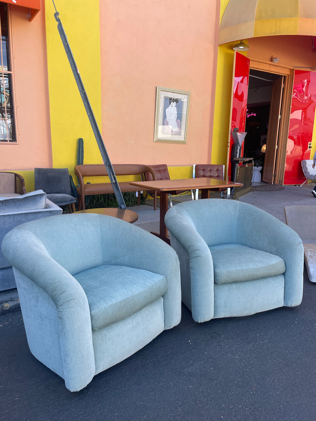 Blue Vintage Swivel Chair