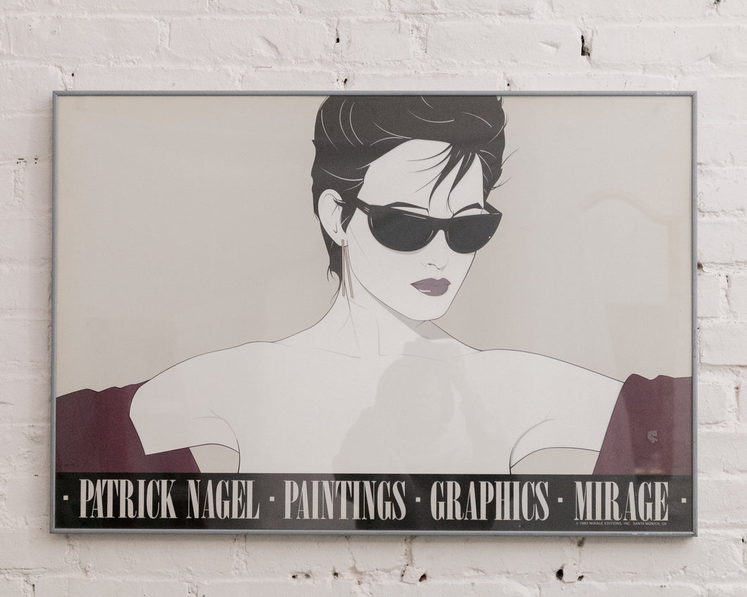 Patrick Nagel 1983 Print Silver Foiled Sunglasses Poster Art