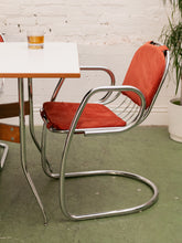 Load image into Gallery viewer, 1970’s Burnt Orange Chrome Chairs x4
