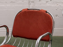 Load image into Gallery viewer, 1970’s Burnt Orange Chrome Chairs x4
