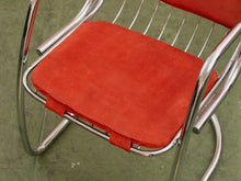 Load image into Gallery viewer, 1970’s Burnt Orange Chrome Chairs x4
