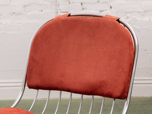 1970’s Burnt Orange Chrome Chairs x4