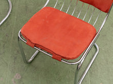 Load image into Gallery viewer, 1970’s Burnt Orange Chrome Chairs x4
