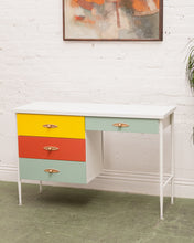 Load image into Gallery viewer, Multi Color Desk (Teal Right Drawer)
